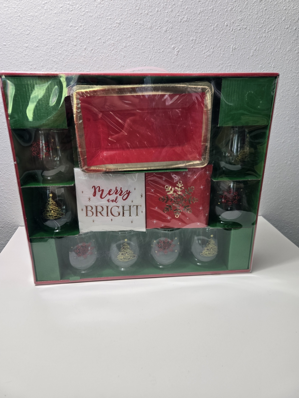 Merry and Bright Holiday Serving Set - Red and Green
